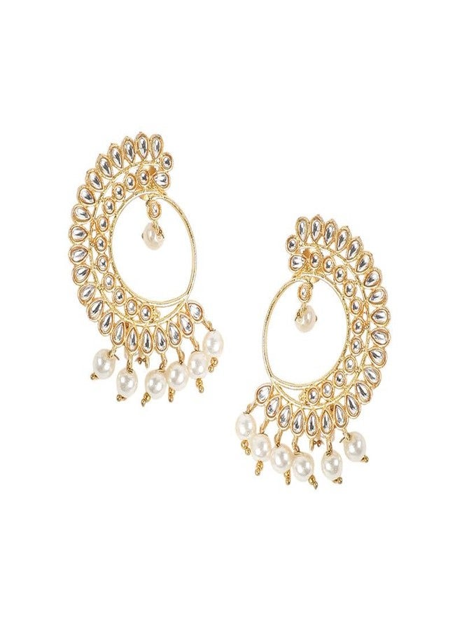 SOHI Women's The Tawus Statement Earrings For Casual Wear | Antique Gold Colour | Alloy Material | Push Back Closure | Artificial Stone Earrings | Statement Earrings For Women & Girls - Image 1