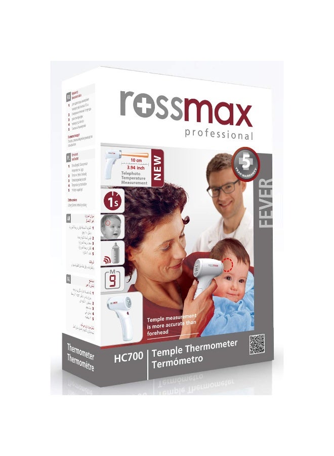 روزماكس ميزان حرارة Rossmax HC700 لقياس درجة الحرارة من الصدغ، أبيض - Image 1