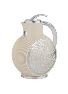 Alsaif Gallery Al Jawhara thermos, beige, Islamic engraving, silver handle, 0.9 litres 