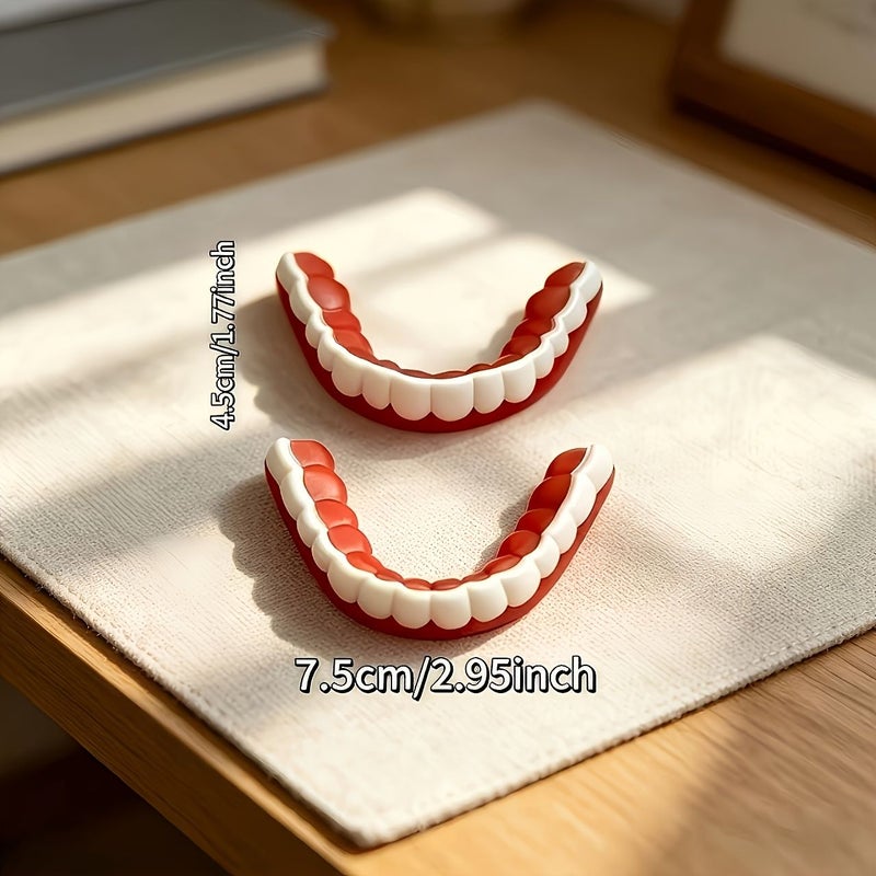 Set Of 3 Full Coverage Temporary Cosmetic Teeth Covering Patches For Adults Includes 1 Upper Teeth Piece 1 Lower Teeth Piece And 1 Accessory Comfortable To Wear Easy To Install And Remove Helps Boost Confidence - Image 2