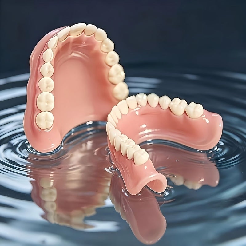 Set Of 3 Full Coverage Temporary Cosmetic Teeth Covering Patches For Adults Includes 1 Upper Teeth Piece 1 Lower Teeth Piece And 1 Accessory Comfortable To Wear Easy To Install And Remove Helps Boost Confidence - Image 1