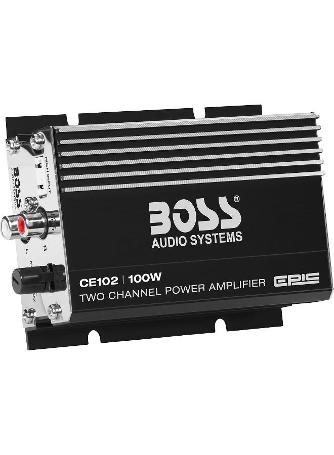 BOSS AUDIO SYSTEMS BOSS Audio Systems CE102 2 Channel Car Amplifier - 100 Watts, Full Range, Class A/B, IC (Integrated Circuit)  - Image 2