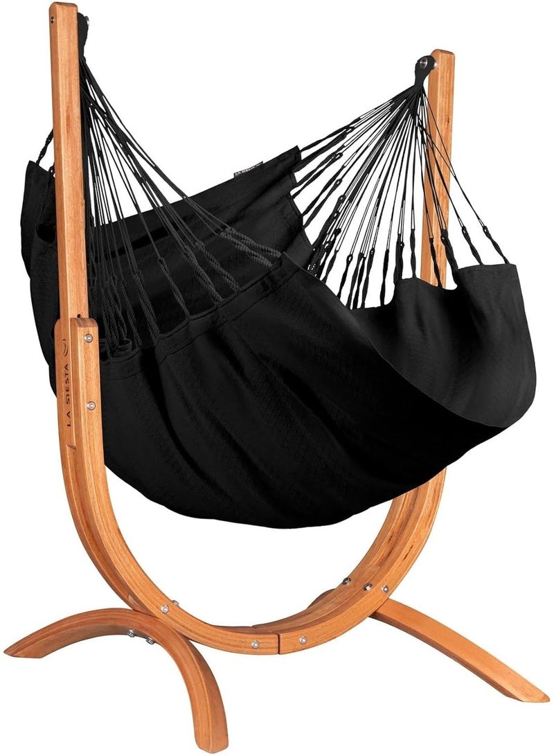 LA SIESTA Udine Organic Outdoor Hammock Chair and Stand (W 115 cm) - Onxy - Image 1