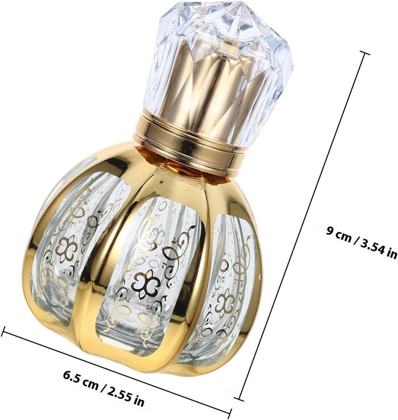 Refillable Atomizer Spray Bottles, Vintage Fine Spray Glass Perfume Bottles, Gold, Random Pattern, Stylish and Practical Design - Image 2