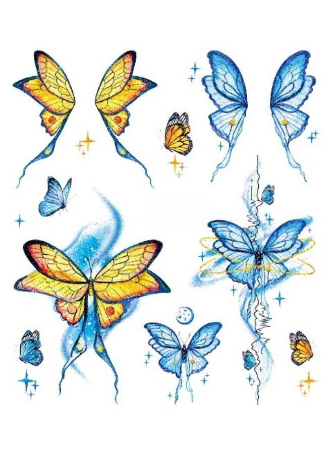 Butterfly Glitter Temporary Tattoos – 6 Sheets of Sparkling Multi-Color Face & Body Stickers with Magical Shine | Skin-Safe, Water-Resistant, Long-Lasting Glitter Tattoos for Kids & Adults | Easy Peel & Stick Makeup Decals for Birthday Parties, Dress-Up Games, Festivals, Cosplay, Gifting & Creative Fun - Image 5