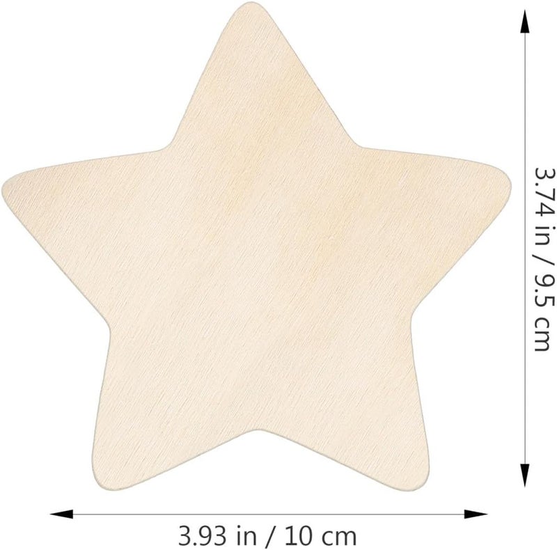 ARS 50Pcs Unfinished Wooden Star Cutouts for DIY Crafts, Natural Wood Star Shapes for Painting, Decorating, Home Decor, Party Supplies - Image 4