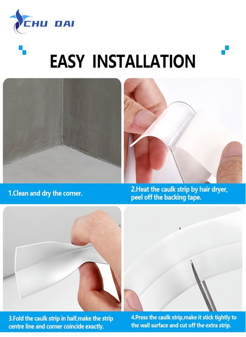 CHU DAI Beauty Seam Sticker Strip For Bathroom Kitchen Caulk Sink Waterproof PVC Adhesive Sealing Strips Mold Proof Wall Stickers,Acrylic Waterproof Tape, Toilet Mildew Proof,(1) 320 CM  - Image 3
