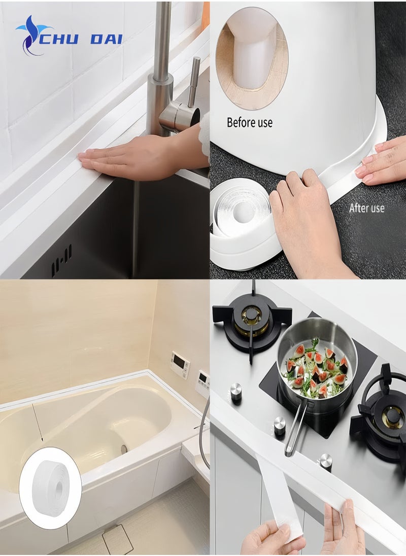 CHU DAI Beauty Seam Sticker Strip For Bathroom Kitchen Caulk Sink Waterproof PVC Adhesive Sealing Strips Mold Proof Wall Stickers,Acrylic Waterproof Tape, Toilet Mildew Proof,(1) 320 CM  - Image 4