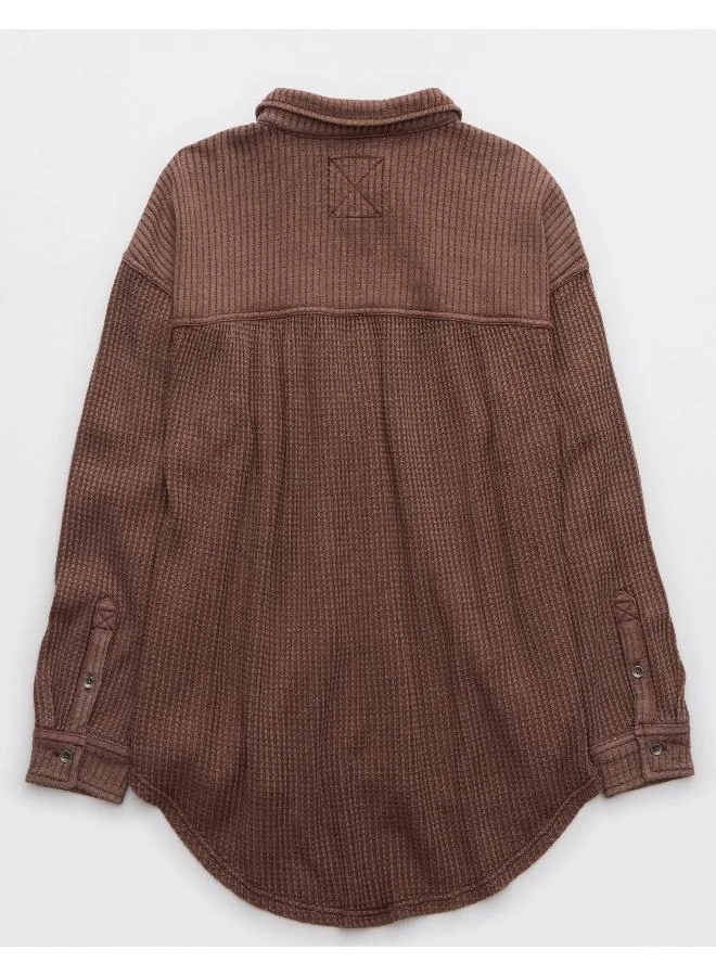 آري من امريكان ايجل Aerie Anytime Fave Waffle Shirt