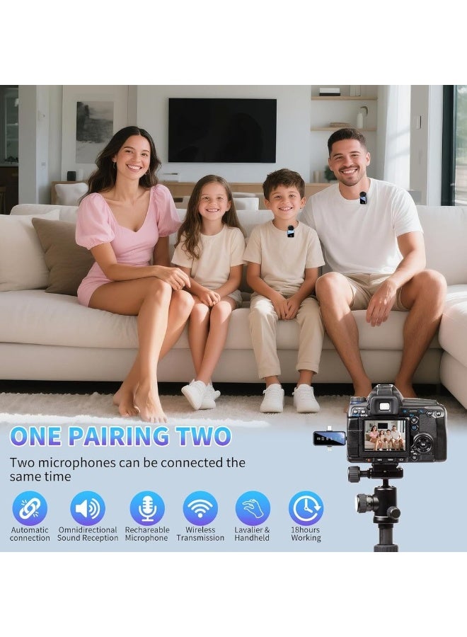 Wireless Lavalier Microphone 3 In 1 Wireless Mic For IPhone/Android/Camera Mini Bluetooth Microphone Noise Reduction Mic For Record Interview Vlogging YouTube Tiktok - Image 2