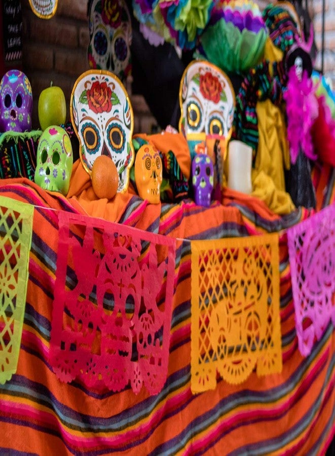 Fiesta Brands حزمة. لافتة مناديل ورقية من Altar de Ofrendas Dia de los Muertos المكسيكية بابيل بيكادو. لوحات زينة يوم الموتى الملونة متوسطة الحجم - Image 5