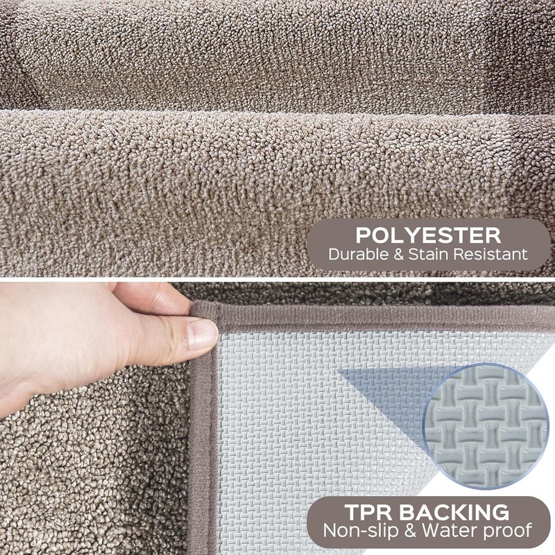 DOMUSTEX Machine Washable Kitchen Rug 32" x 84", Non Slip Kitchen Mat for Floor, Absorbent Entrance Runner Rug for Bedroom, Hallway, Bathroom, Door (Roll Packing) - Image 3