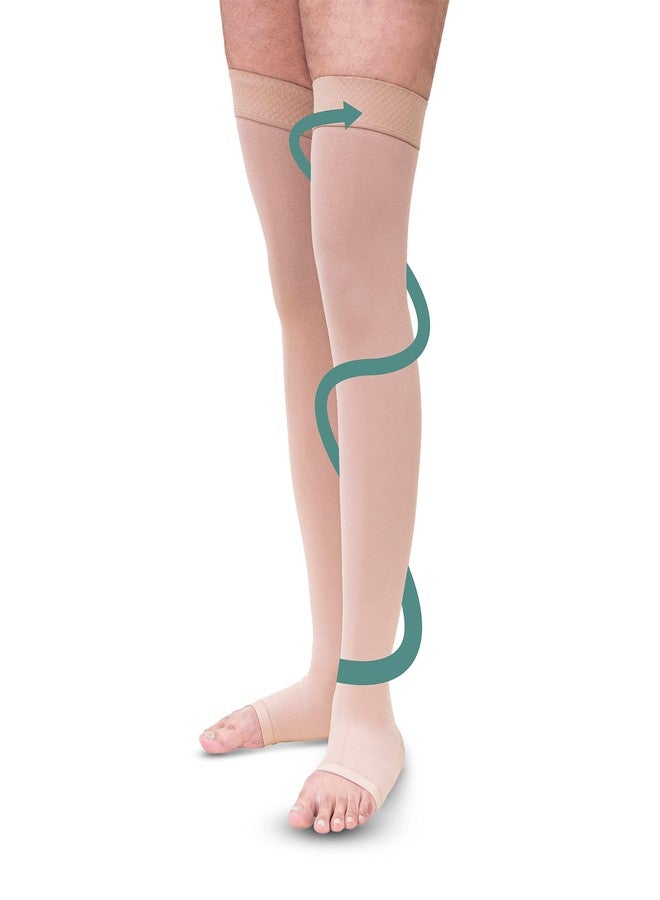 Sorgen Class I Medical Compression Stockings for Varicose Veins | Class 1 thigh Length stockings | Above Knee Class I Compression Socks | 18-21 mm Hg pressure stockings (Large) - Image 1