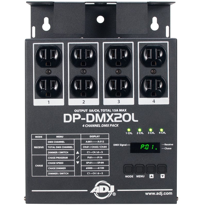 ADJ Products DMX20L 4Channel Universal DMX DimmerSwitch Pack Compact and Portable DP