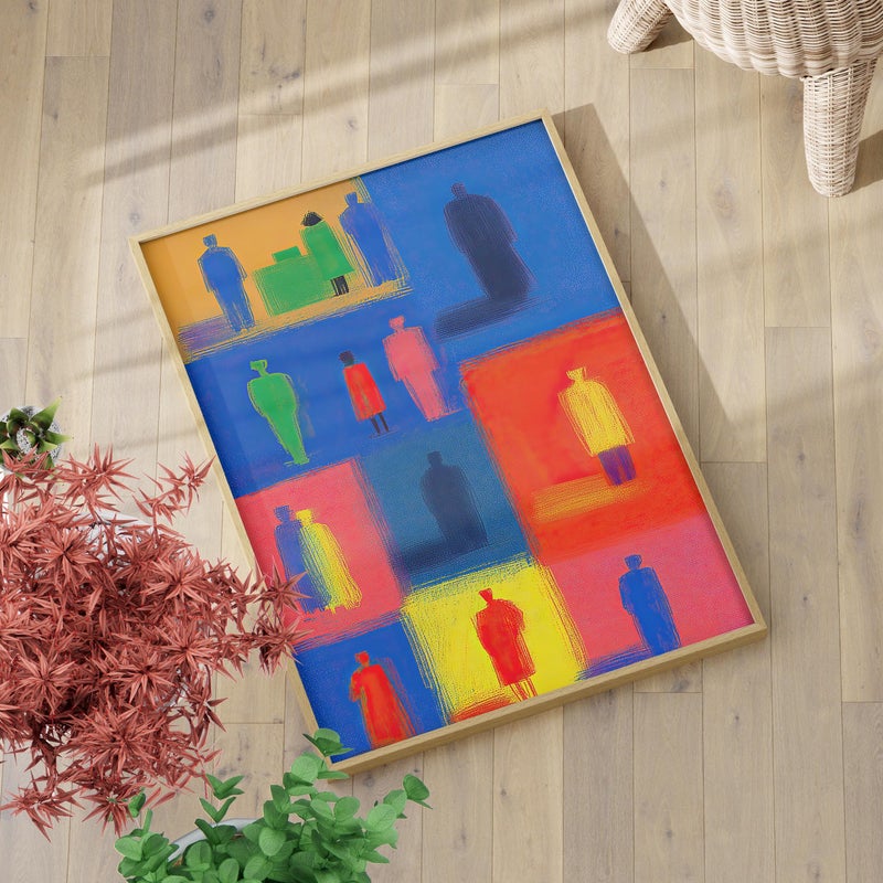 TNESSENTIAL Abstract Healthcare Professionals Silhouettes Painting Poster or Canvas Print, Colorful Medical Staff Wall Art, Modern Hospital Office Decor - Image 1