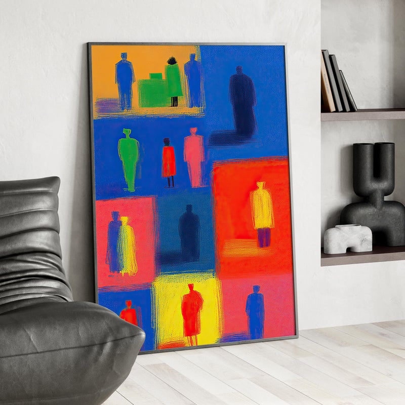 TNESSENTIAL Abstract Healthcare Professionals Silhouettes Painting Poster or Canvas Print, Colorful Medical Staff Wall Art, Modern Hospital Office Decor - Image 3