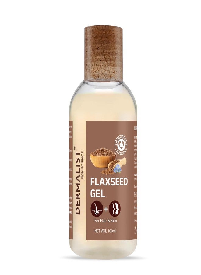 Dermalist Flaxseed Gel For Hair & Skin Frizz-Control Smoothening Moisture Rich Soft Long Hair For All Skin & Hair Types Men & Women (100 ml) - Image 1