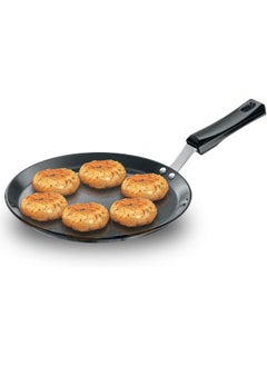 Hawkins Hawkins Futura Hard Anodised Flat Tawa With Plastic Handle, 26Cm, 4.88Mm Thick, Black  - Image 1