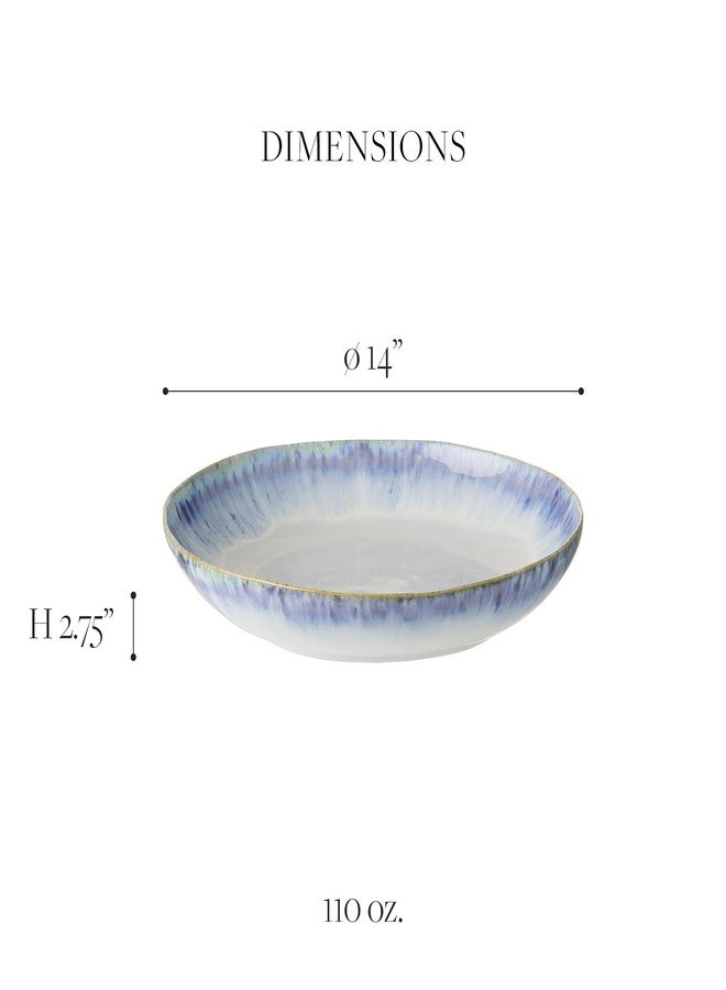 Costa Nova Brisa Collection Stoneware Ceramic Pasta/Serving Bowl 14", Sal - Image 2