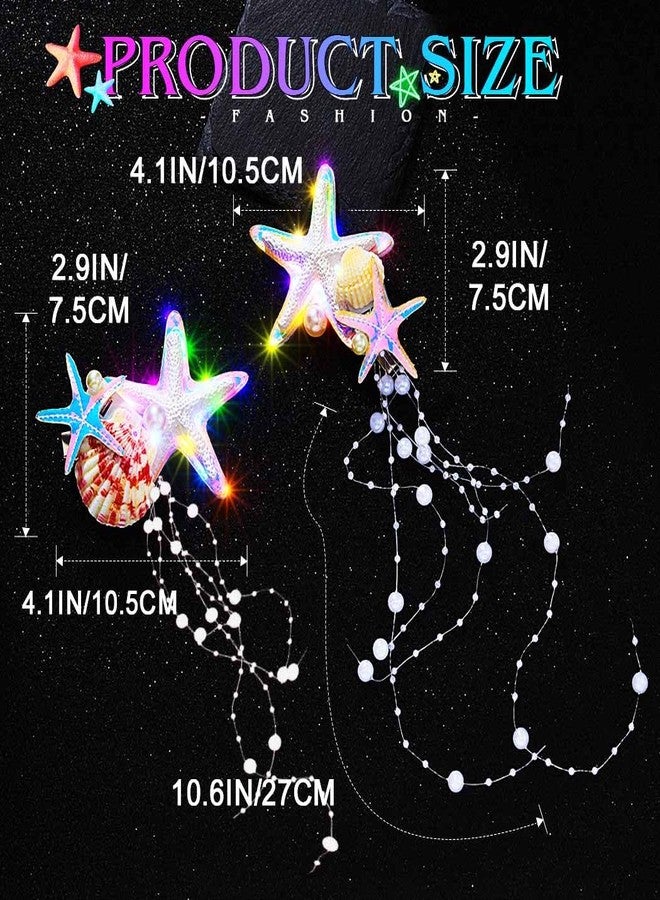 JONKY Light up Starfish Hair Clips Led Mermaid Accessories for Women - Image 3
