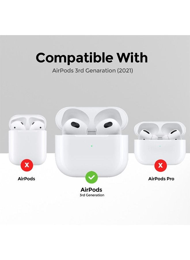 O Ozone - Cover for AirPods 3 Case 2021 Full Body Stylish Smooth Gloss Finish Marble - Navy & Gold - Image 1