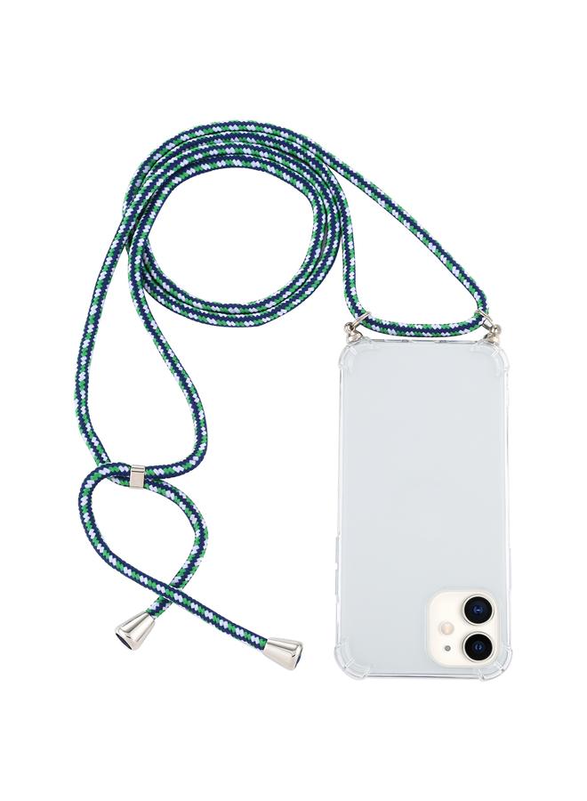 Zaboon Case For iPhone 12 mini Four-Corner Shockproof Transparent TPU Case with Lanyard - Image 1