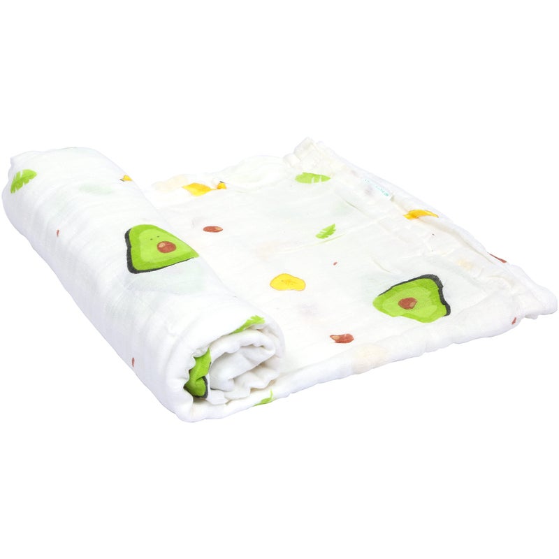 1ST STEP 2 Ply Muslin Baby Swaddle Set, Printed Muslin Swaddle Wrap for New Born Baby, Size-120cm x 100cm, 0-18 Months (Banana) - Image 1