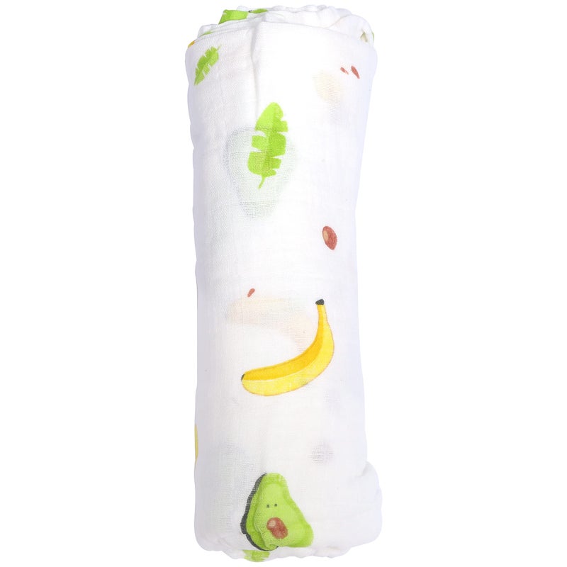 1ST STEP 2 Ply Muslin Baby Swaddle Set, Printed Muslin Swaddle Wrap for New Born Baby, Size-120cm x 100cm, 0-18 Months (Banana) - Image 3