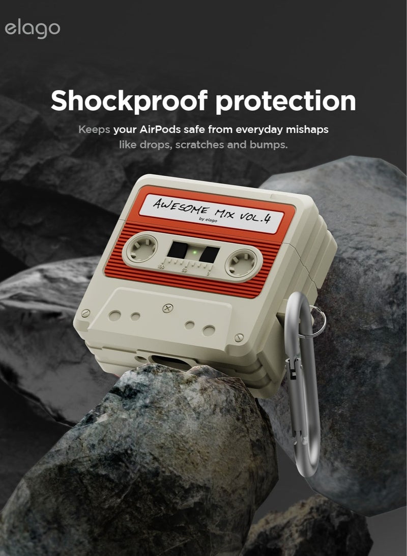 Elago غطاء كاسيت متوافق مع علبة AirPods 4 (2024) مع كارابينر - أبيض كلاسيكي - Image 5
