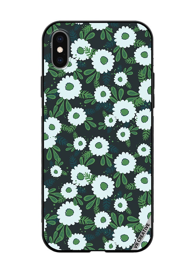 VR CREATIVE Protective Case Cover For Apple iPhone X/XS Floral Pattern Based On Traditional Folk Art Ornaments Design Multicolour - Image 1
