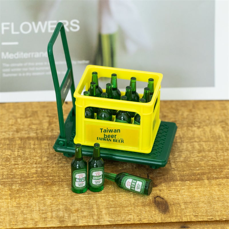 Miniature Simulation Beer Cart Set for DollhouseTaiwan beer cart set Taiwan beer cart set