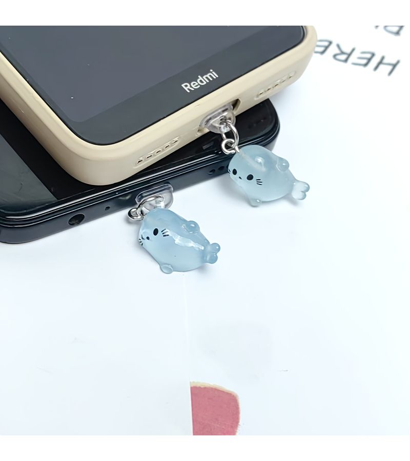 Glowing Dolphin Dust Plug For Type C Phone Jacks Perfect Gift For Dolphin Lovers - Image 4