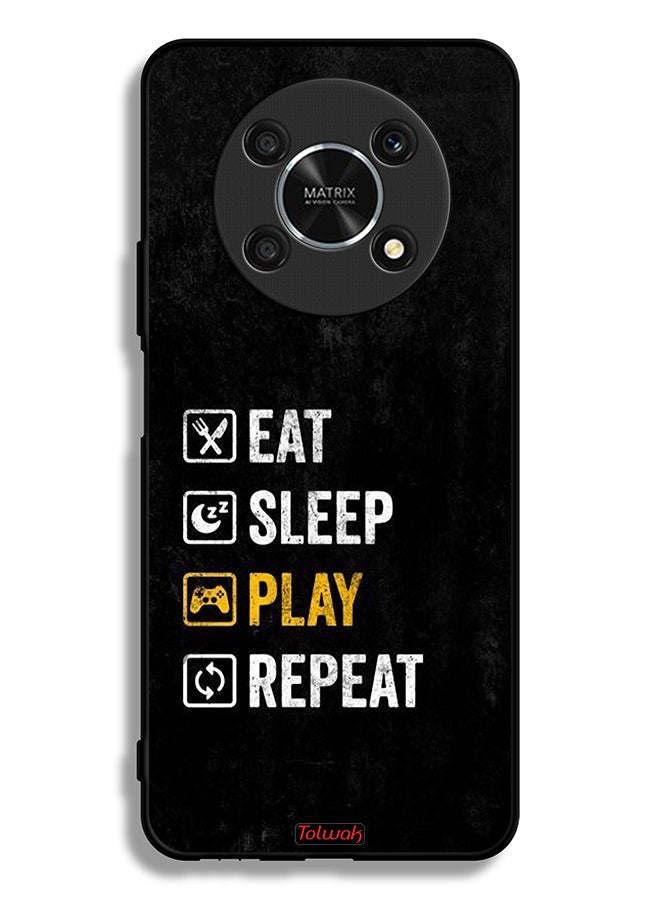 Tolwak Honor X9 5G Protective Case Cover Eat Sleep Play Repeat - Image 2
