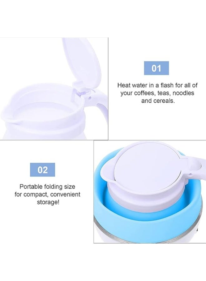 600W 600ml Electric Silicone Water Kettle (Multicolor) Portable Foldable Silicone Travel Kettle - Small Foldable Travel Electric Kettle for Outdoor Use - Silicone Water Kettle - Electric Kettle - Small Travel Electric Kettle - Foldable Water Kettle Perfect Size for Travel - Image 3