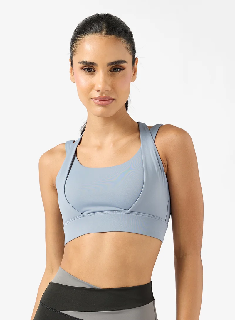 Strappy Sports Bra with Back Clasp