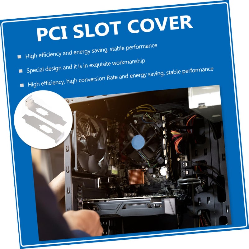 20 قطعة أغطية فتحات PCI لعلبة الكمبيوتر السوداء، ألواح سدادة مع مرشحات غبار وشبكات تهوية - Image 4