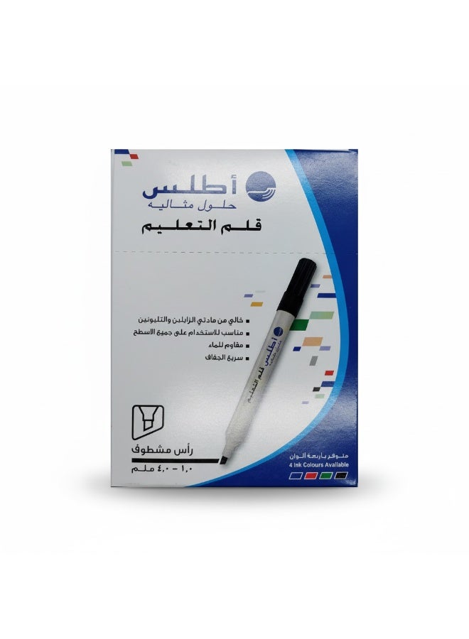 ATLAS Permanent Marker Chisel Red Pack of 12