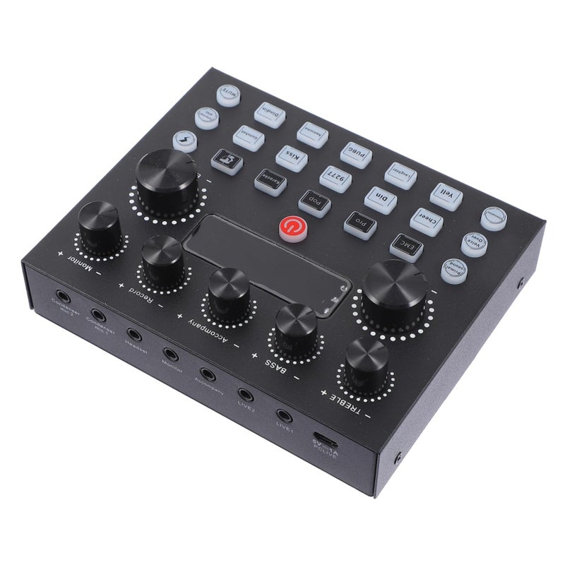 بطاقة صوت LED مع مغير الصوت وم mixer للبث المباشر والكاريوكي متوافقة مع الهواتف المحمولة والكمبيوتر - Image 2