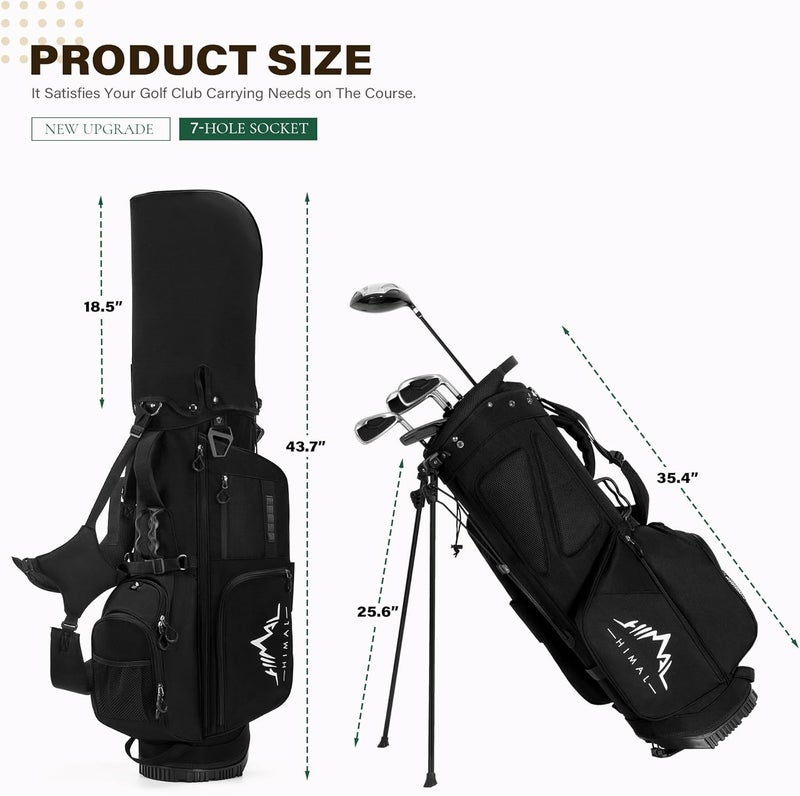 uniHimal Golf Stand Bag with 7 Way Top Dividers, Lightweight Golf Bags for Men Women with Multiple Pockets, Dual Straps - Image 3