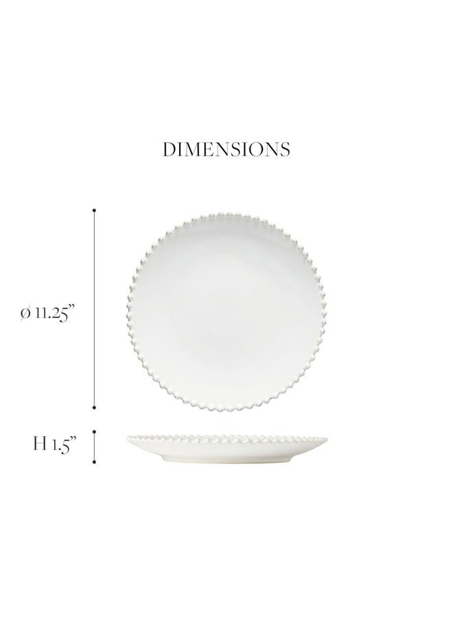 Costa Nova Ceramic Stoneware 11'' Dinner Plate - Pearl Collection, White | Microwave & Dishwasher Safe Dinnerware | Food Safe Glazing | Restaurant Quality Tableware - Image 2