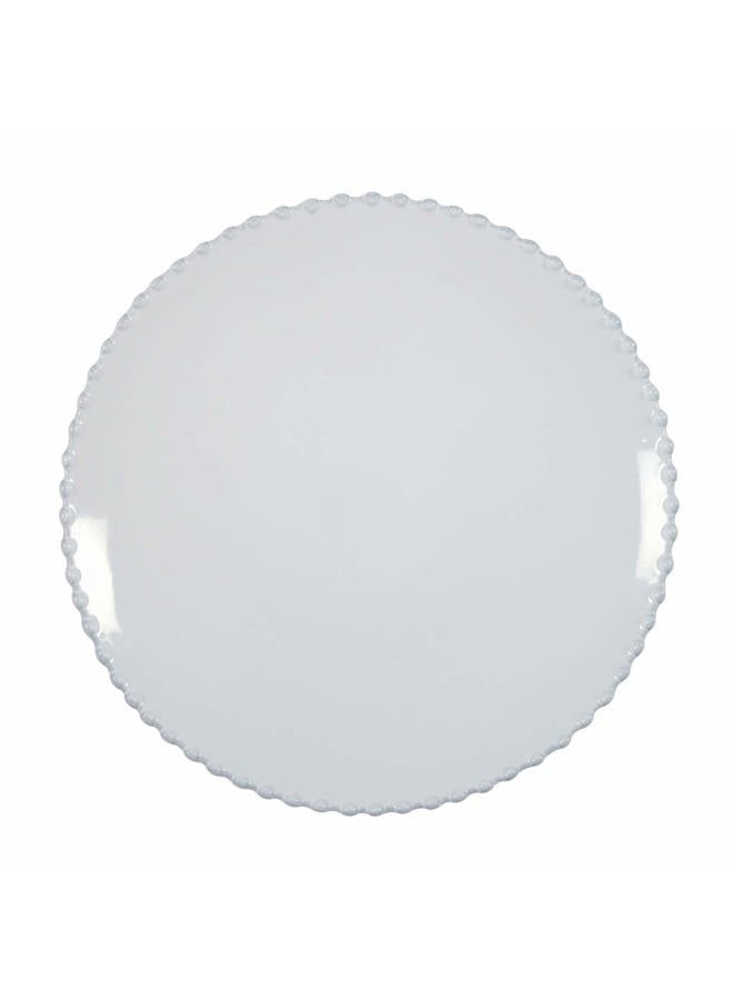 Costa Nova Ceramic Stoneware 11'' Dinner Plate - Pearl Collection, White | Microwave & Dishwasher Safe Dinnerware | Food Safe Glazing | Restaurant Quality Tableware - Image 1