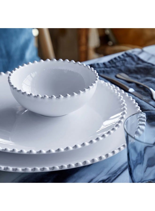 Costa Nova Ceramic Stoneware 11'' Dinner Plate - Pearl Collection, White | Microwave & Dishwasher Safe Dinnerware | Food Safe Glazing | Restaurant Quality Tableware - Image 5