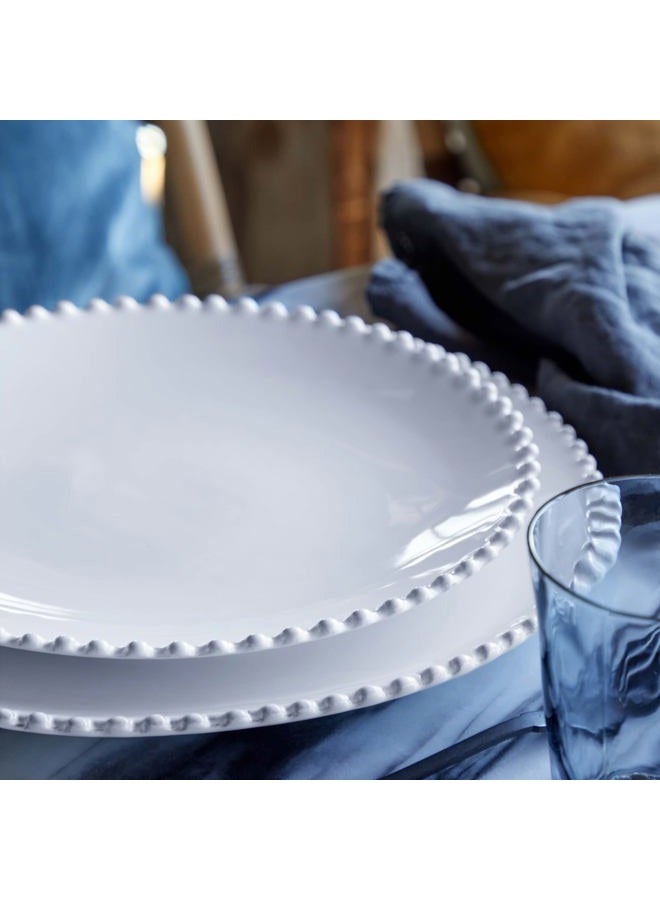 Costa Nova Ceramic Stoneware 11'' Dinner Plate - Pearl Collection, White | Microwave & Dishwasher Safe Dinnerware | Food Safe Glazing | Restaurant Quality Tableware - Image 4