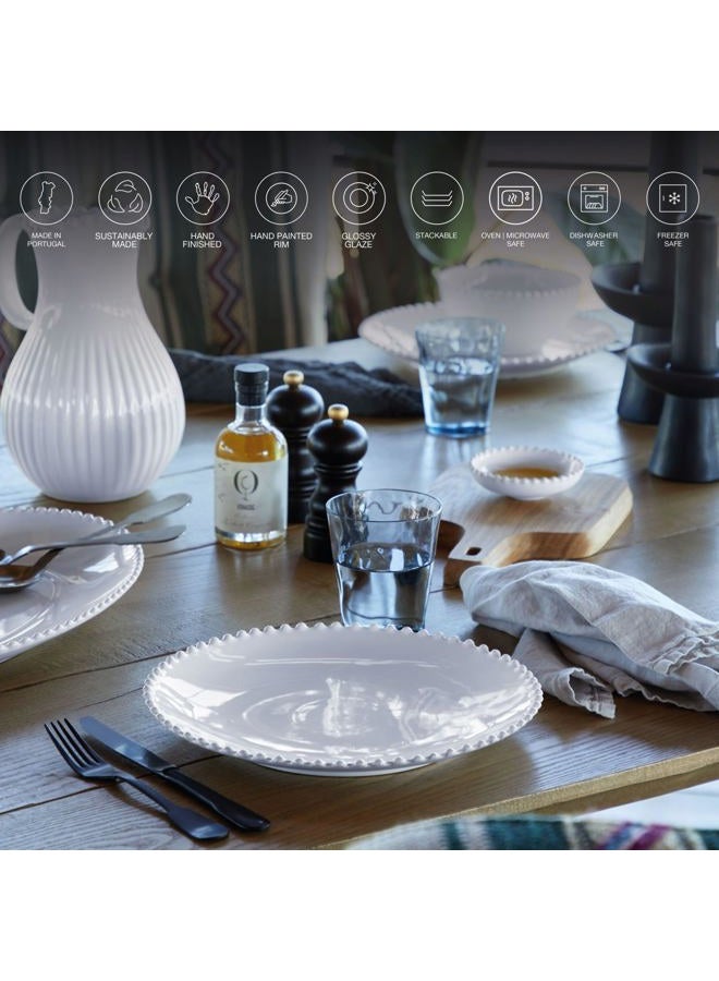 Costa Nova Ceramic Stoneware 11'' Dinner Plate - Pearl Collection, White | Microwave & Dishwasher Safe Dinnerware | Food Safe Glazing | Restaurant Quality Tableware - Image 3