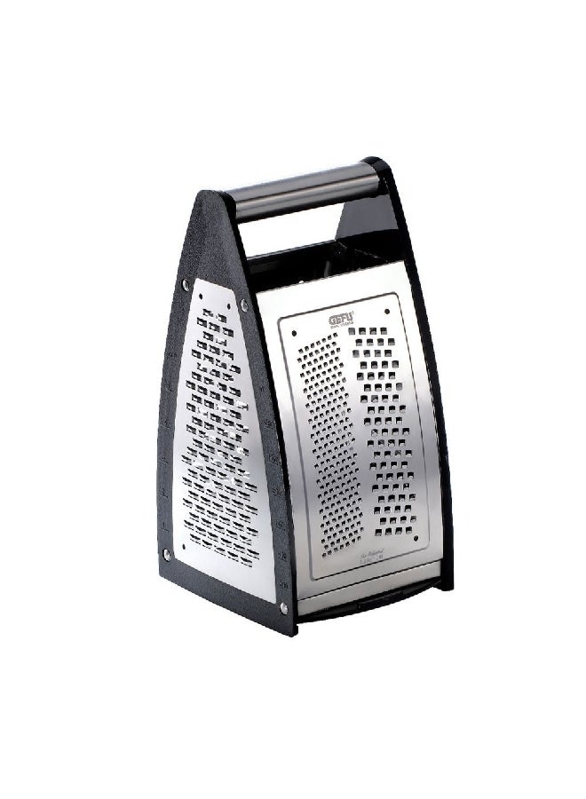 GEFU Quinto Stainless Steel Four Way Grater Silver and Black 11.2 x 25 x 11.7 cm 89037 - Image 1