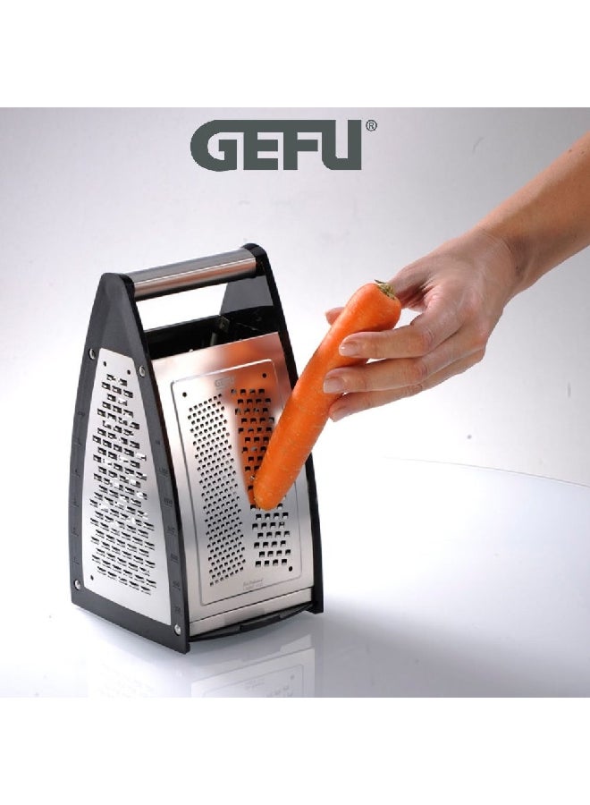 GEFU Quinto Stainless Steel Four Way Grater Silver and Black 11.2 x 25 x 11.7 cm 89037 - Image 3