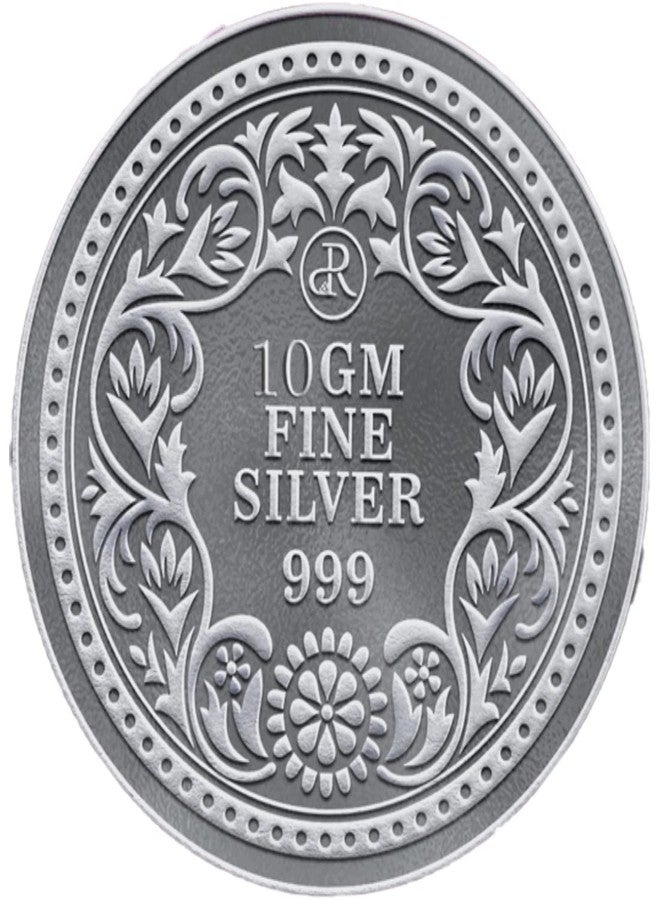 PRD CARATCAFE Colour Pure Silver Coin 999 Purity Coin 10 Grams Lakshmi Ganesh For Pooja 32 MM Size - Image 3