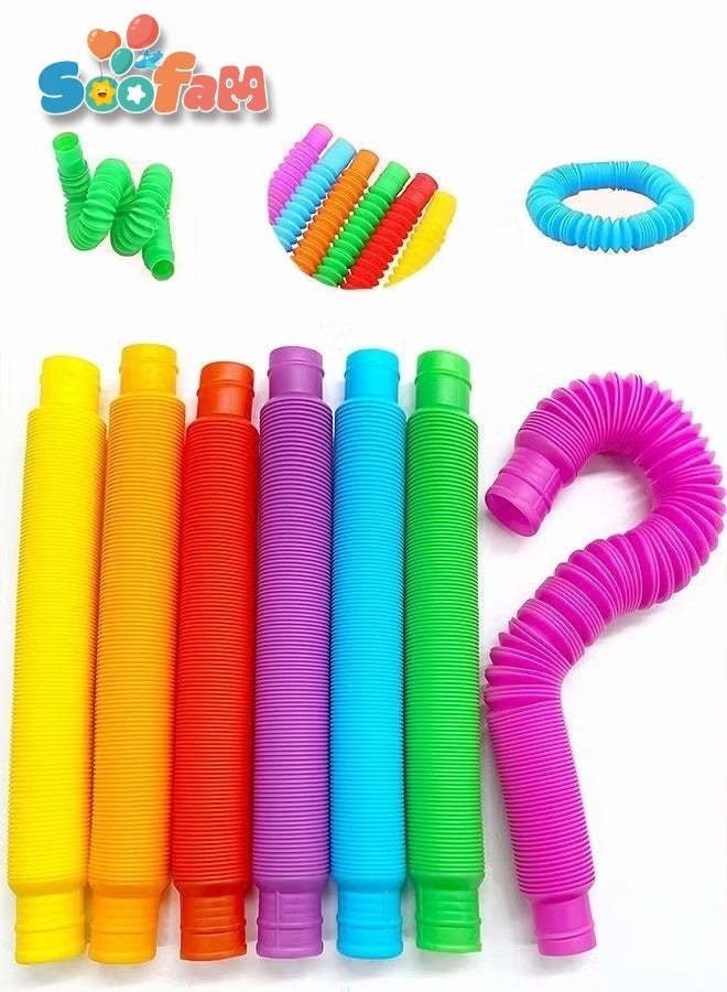 Soofam 14 Piece Pop Tube Sensory Toys, Fine Motor Skills Fidget Pack Toddler Toys, Fidget Toys for Sensory Kids and Kids Learning Toys - Image 2