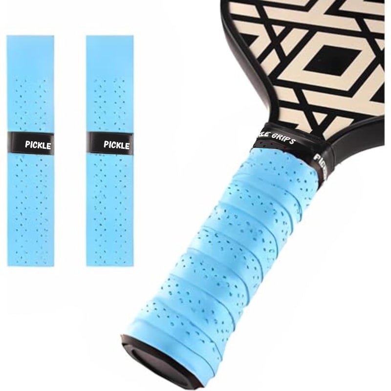 Tip Grips Pickle Grips Pickleball Paddle Grip Tape - Overgrip Grip Wrap for Pickleball Racket - Moisture Wicking Paddle Grip Wrap (2 Pack) (Baby Blue) - Image 1