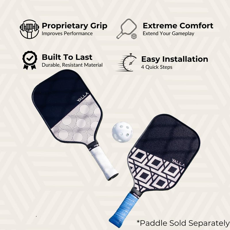 Tip Grips Pickle Grips Pickleball Paddle Grip Tape - Overgrip Grip Wrap for Pickleball Racket - Moisture Wicking Paddle Grip Wrap (2 Pack) (Baby Blue) - Image 3